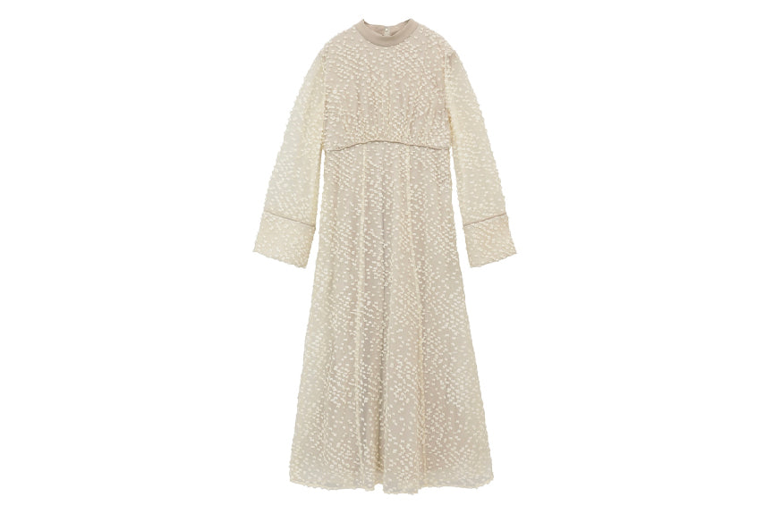 Clane Snow Dot Jacquard Onepiece Ivory – OKURA