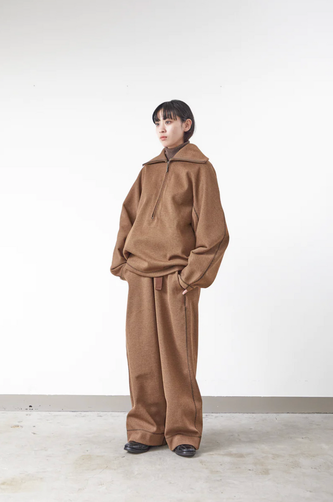 I'M HERE Poly/Thermar:Pull Over Shirts Brown – OKURA