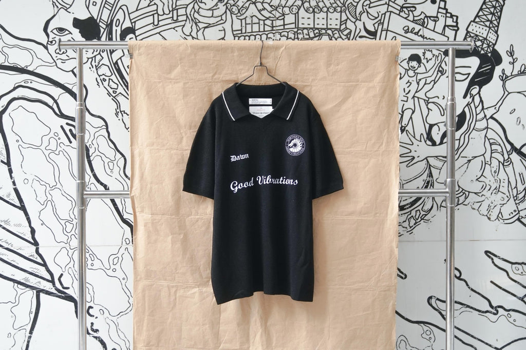 Dairiku Lame Soccer Uniform Knit Pullover Black