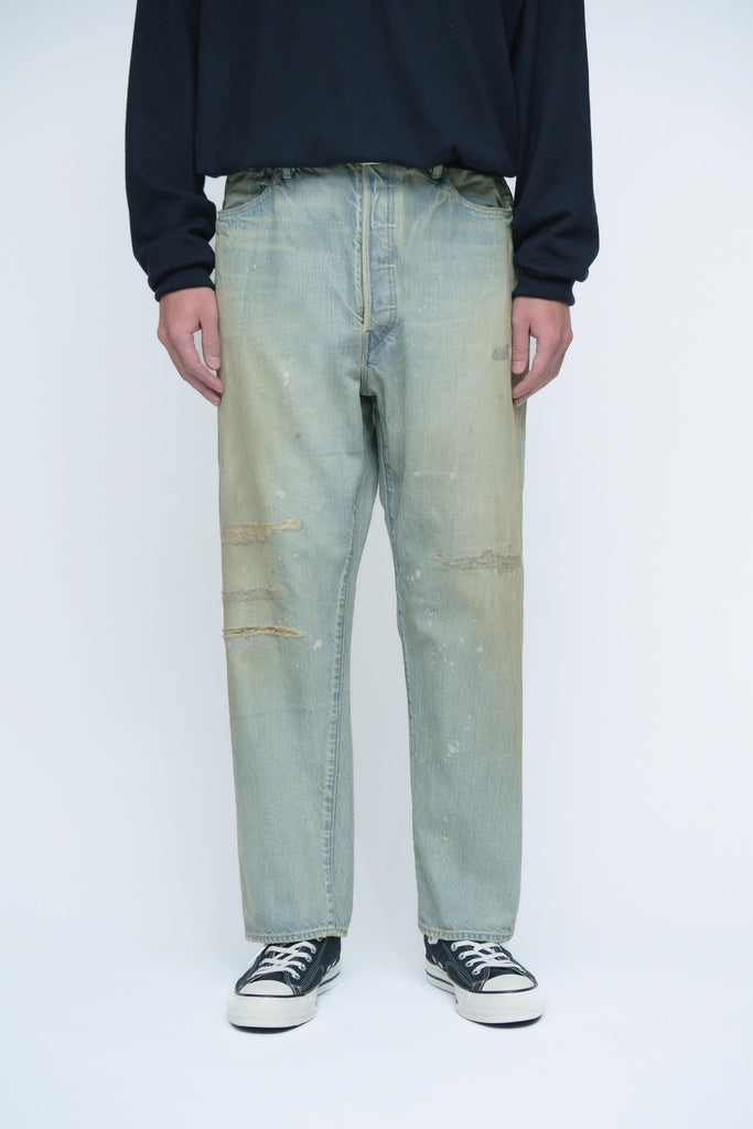 A.Presse Washed Denim Wide Pants Bleach – OKURA