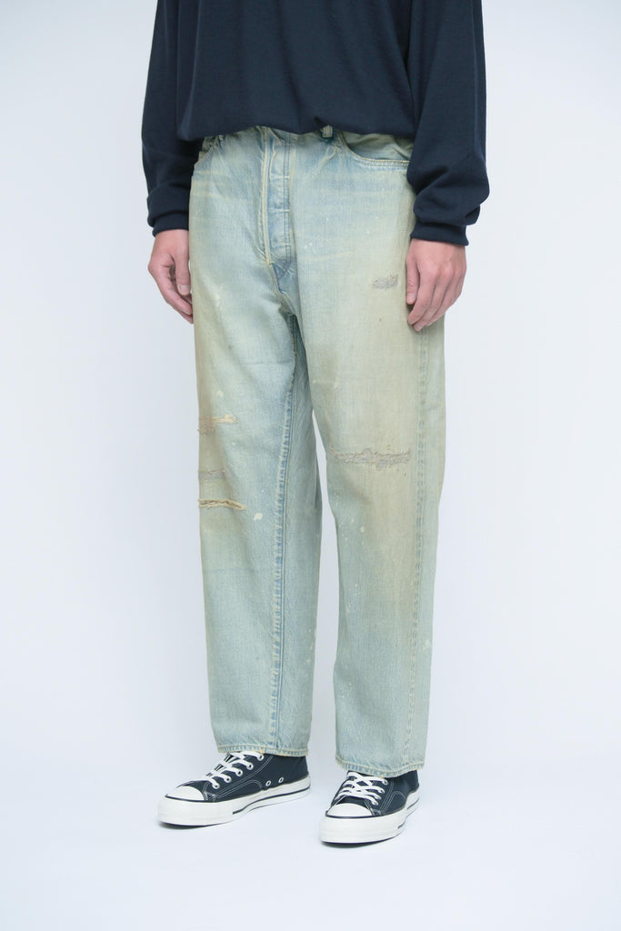 A.Presse Washed Denim Wide Pants Bleach – OKURA