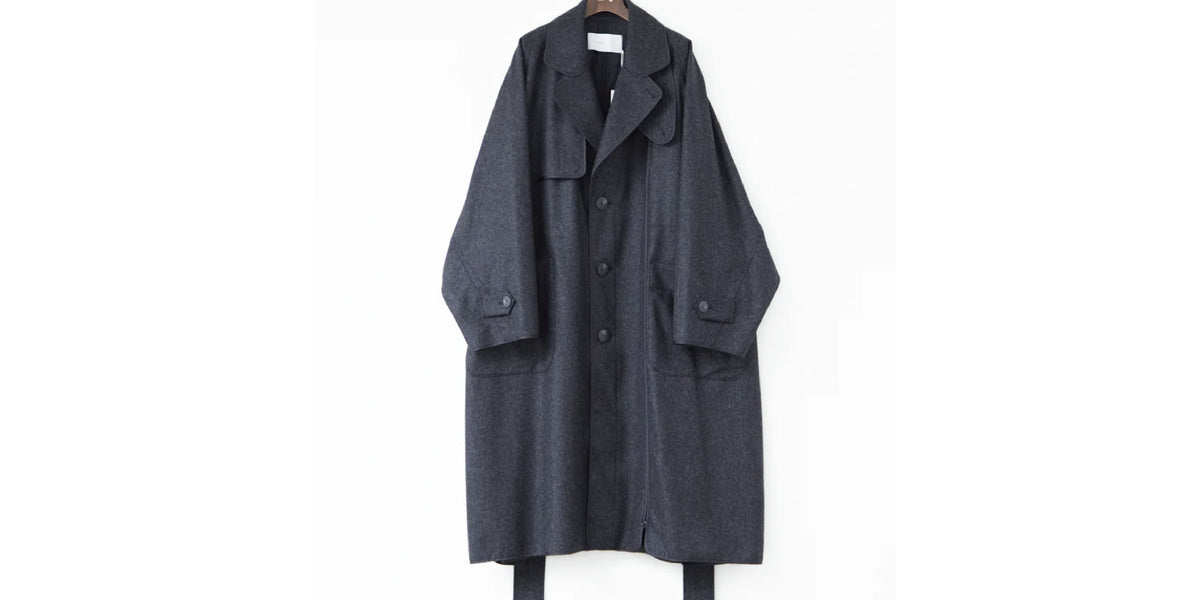 I'M HERE With Pipping: Light Melton Coat Gray – OKURA