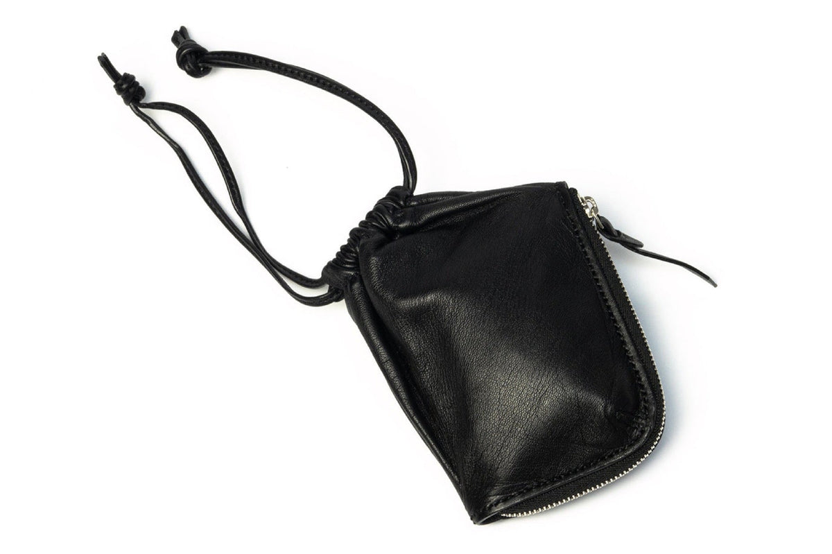 Ed Robert Judson Drawstring L-Zip Purse Black – OKURA