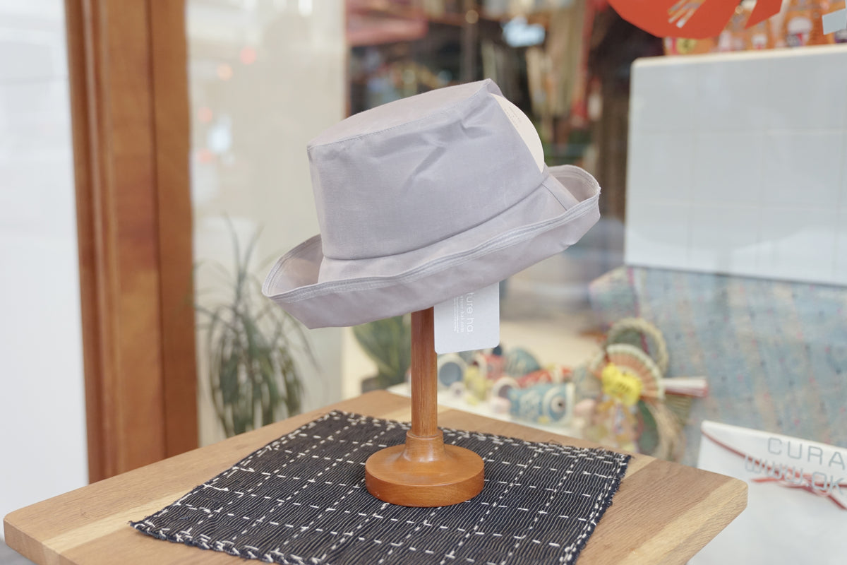 Mature Ha. Paraffin Hat Wide Random Stitch Light Gray – OKURA